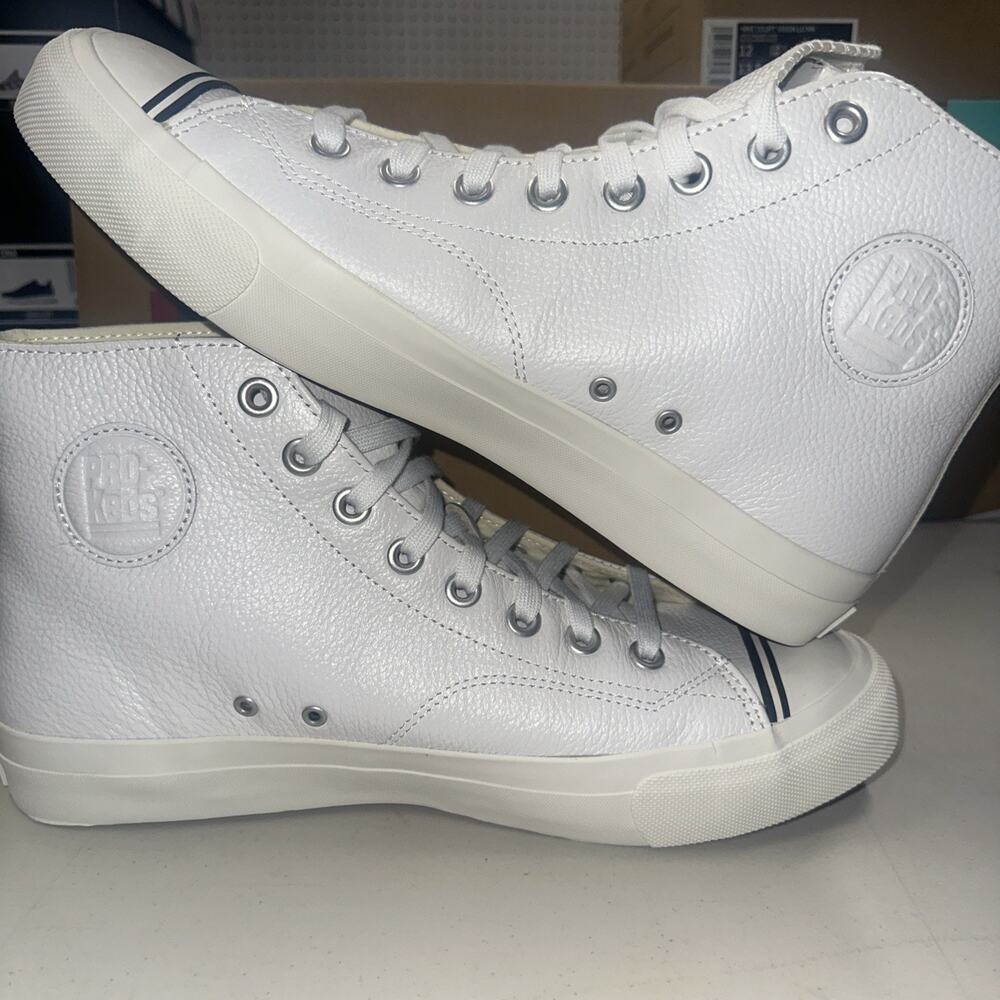 Pro-Keds Size 11.5 M Royal Hi Leather Lace Up White Sneaker